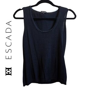 Escada Scoop Neck Black Sleeveless Top